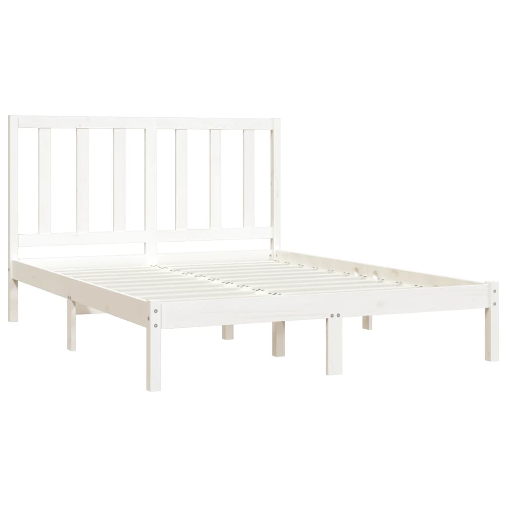 vidaXL Estrutura de cama 120x200 cm pinho maciço branco