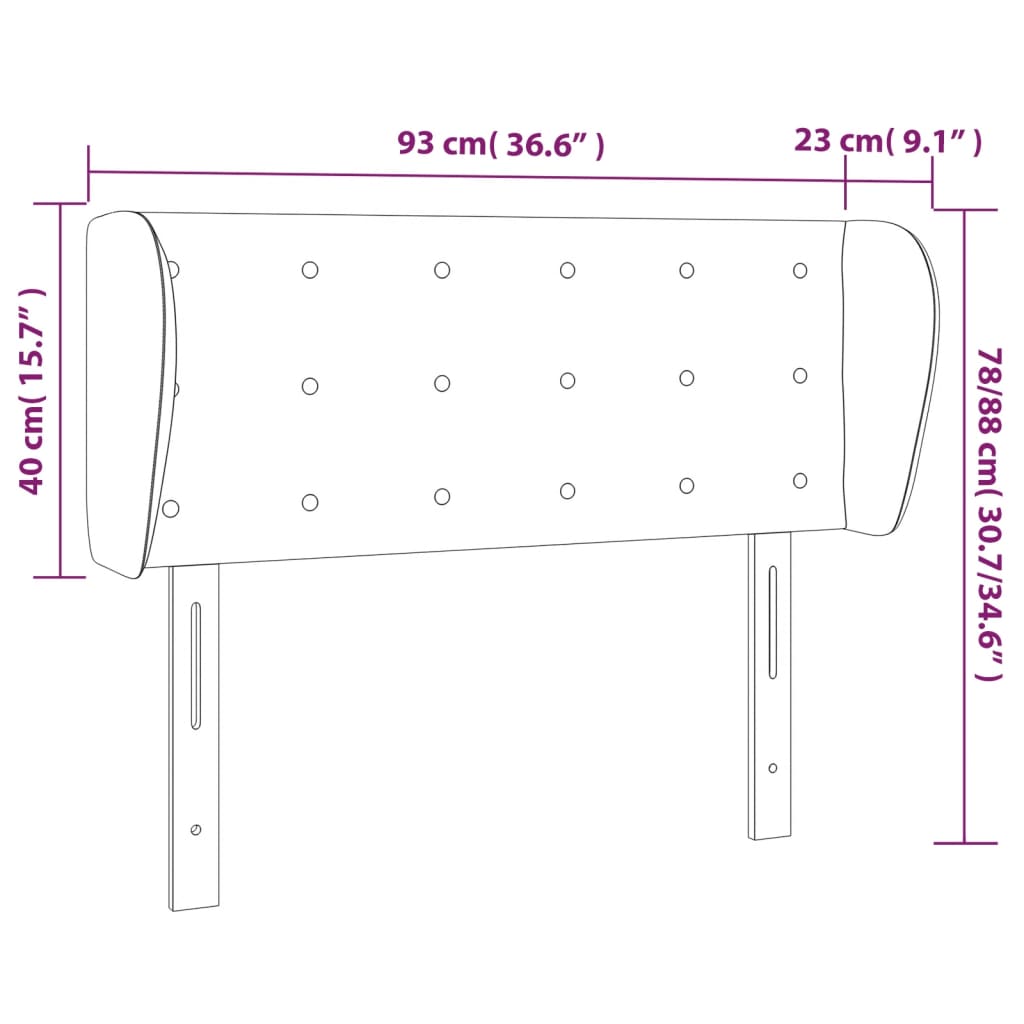 vidaXL Cabeceira de cama c/ abas veludo 93x23x78/88 cm cinzento-escuro