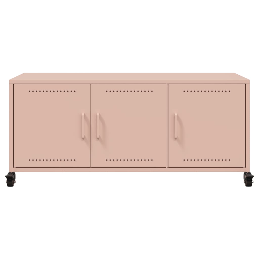 vidaXL Móvel de TV 100,5x39x43,5 cm aço rosa