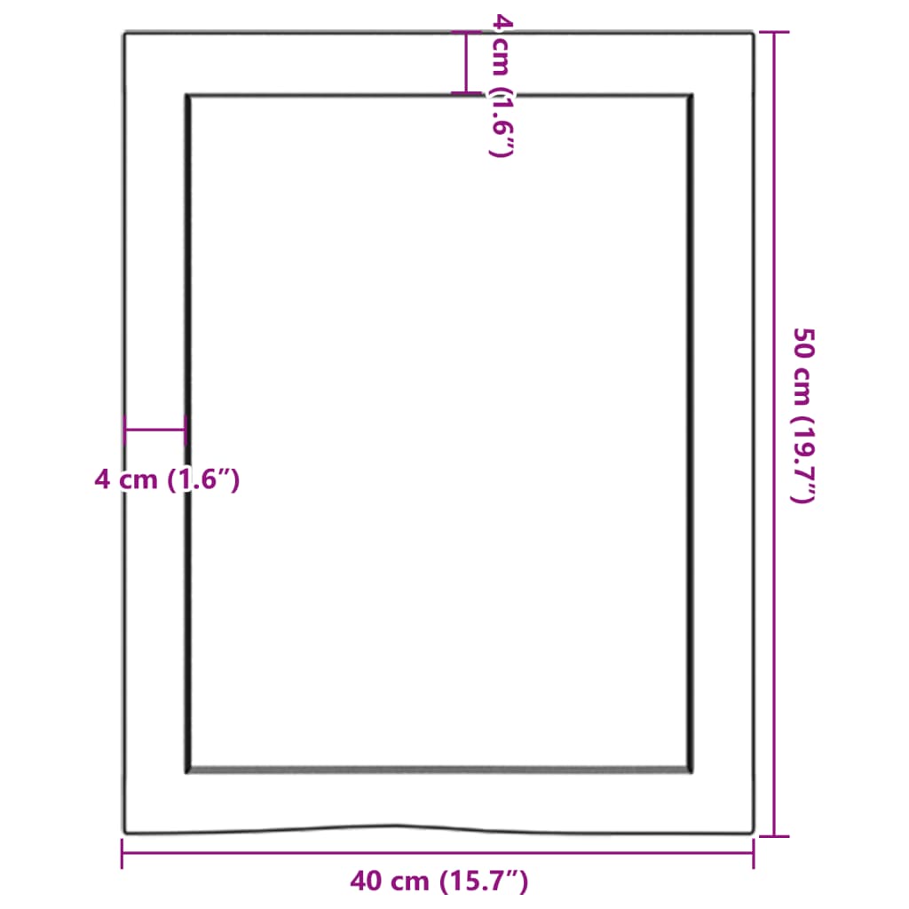 vidaXL Bancada p/ WC 40x50x(2-4)cm madeira tratada maciça castanho