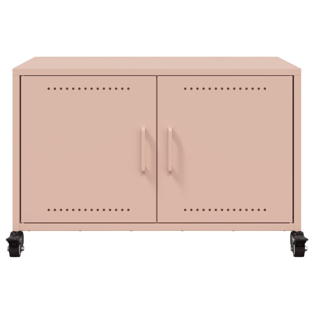 vidaXL Móvel de TV 68x39x43,5 cm aço rosa