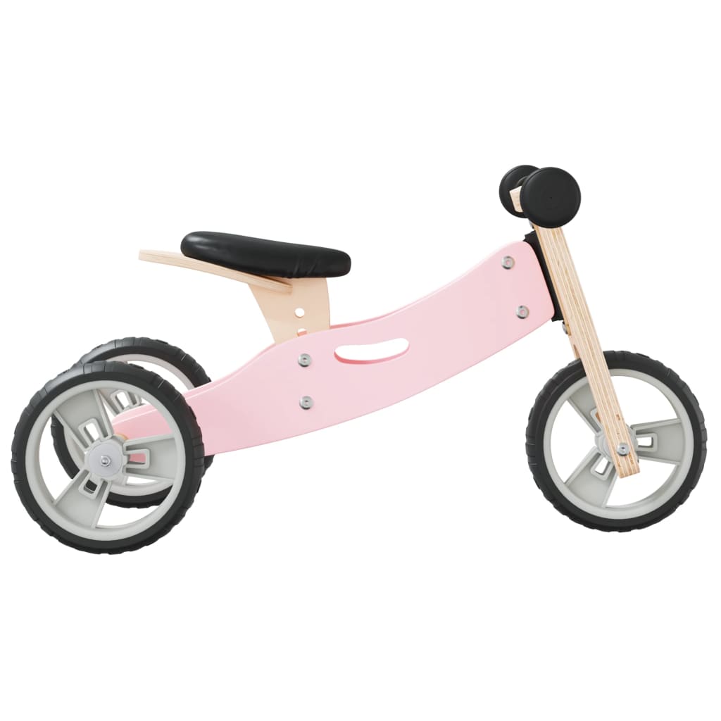 vidaXL Bicicleta de equilíbrio p/ crianças 2 em 1 rosa