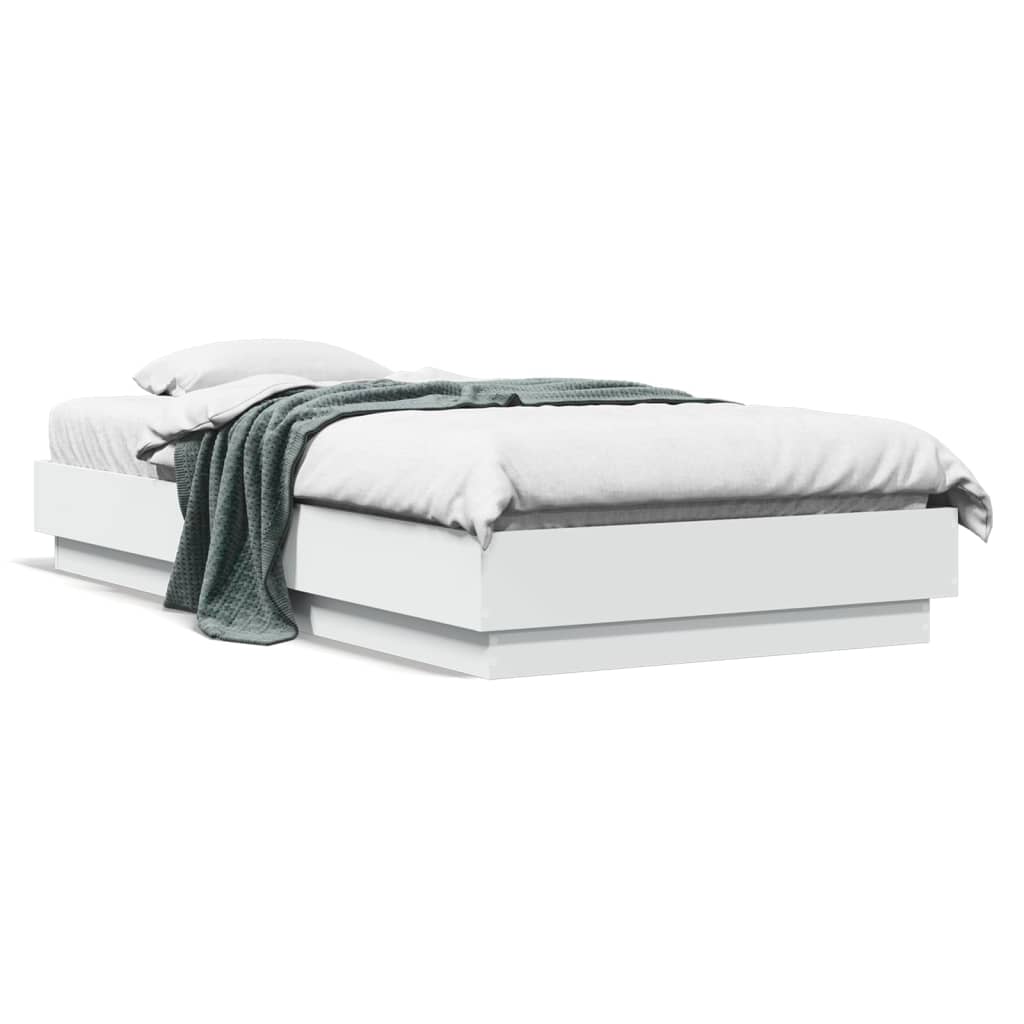 vidaXL Estrutura de cama 75x190 cm derivados de madeira branco