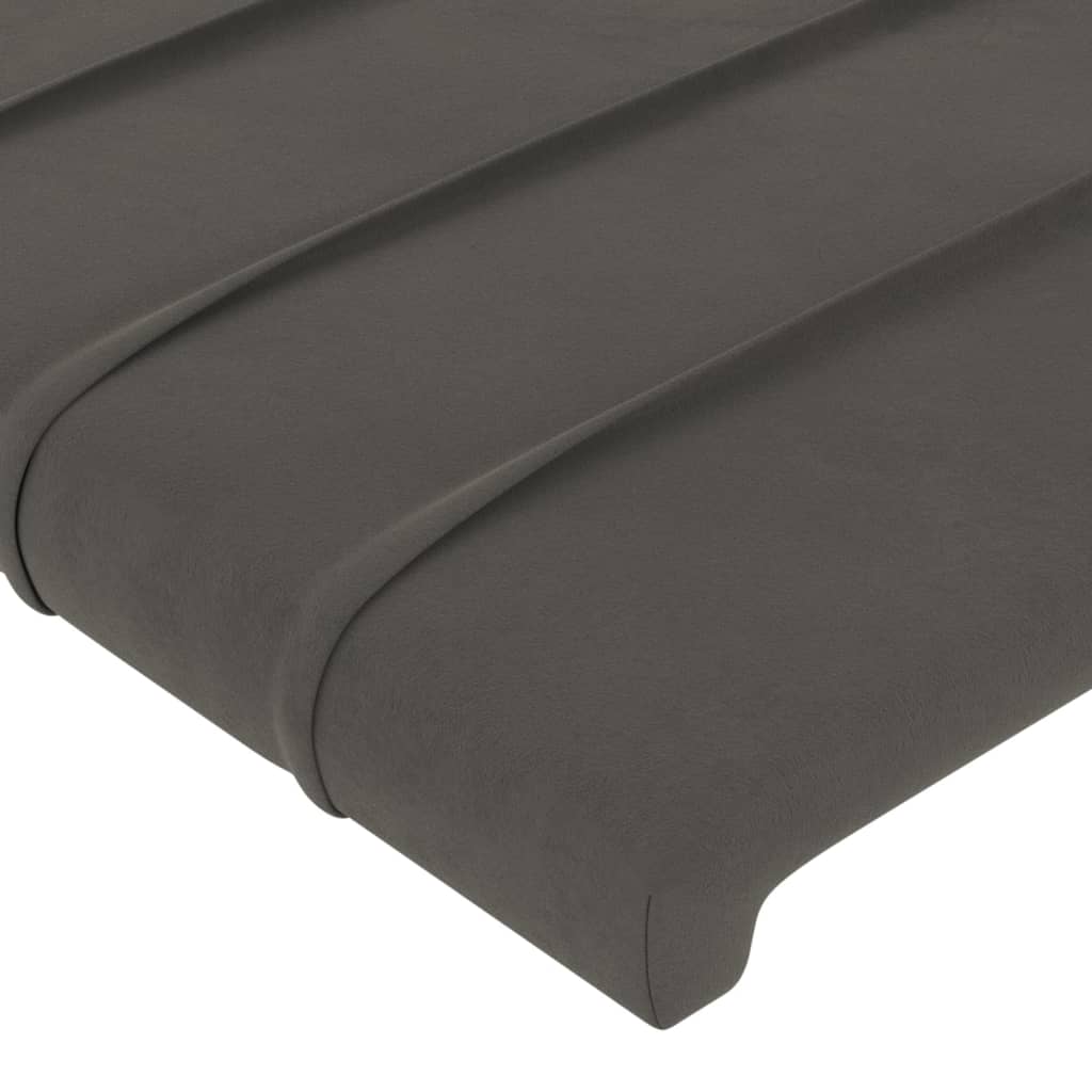 vidaXL Cabeceira de cama c/ abas veludo 103x16x78/88cm cinzento-escuro