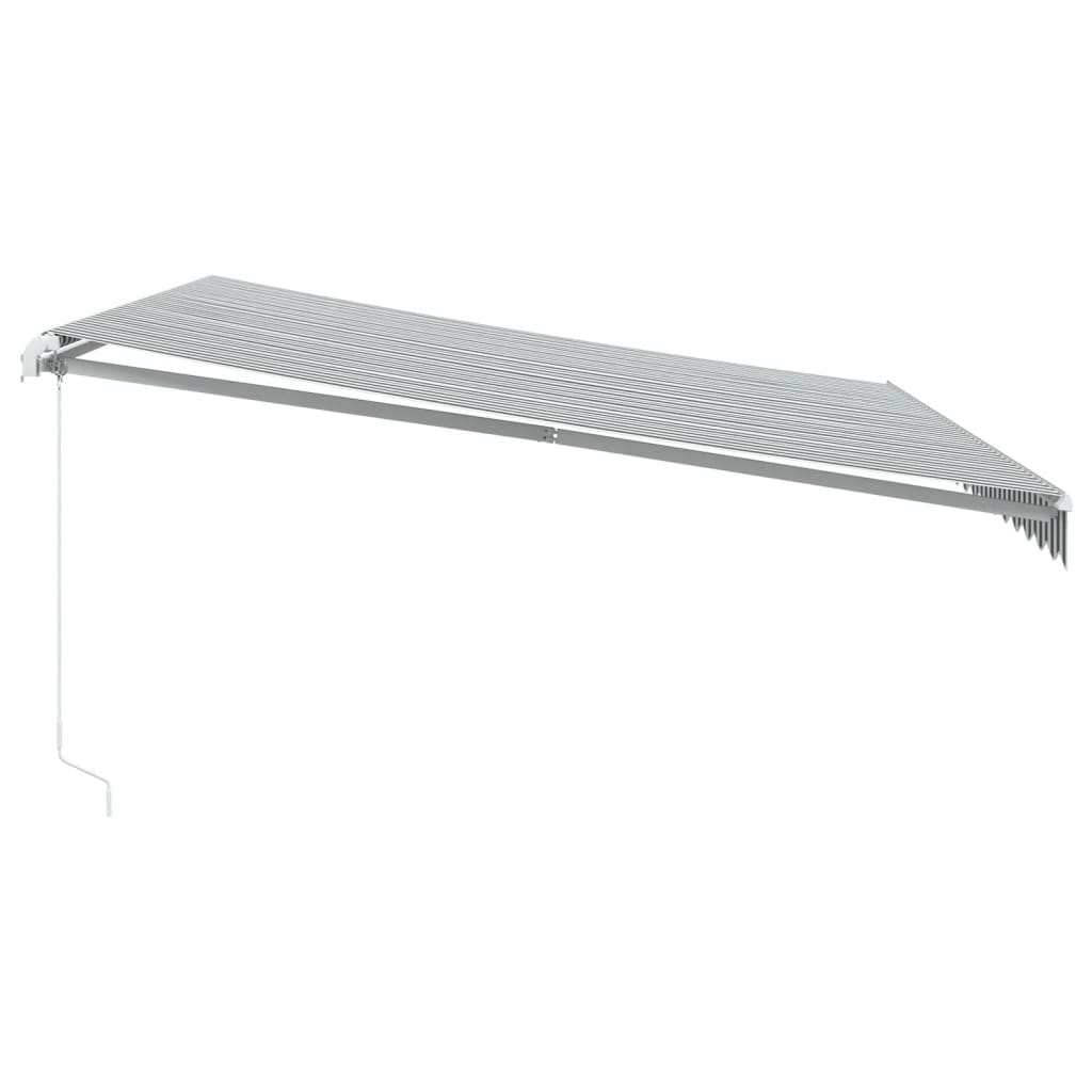 vidaXL Toldo retrátil manual 450x300 cm antracite e branco