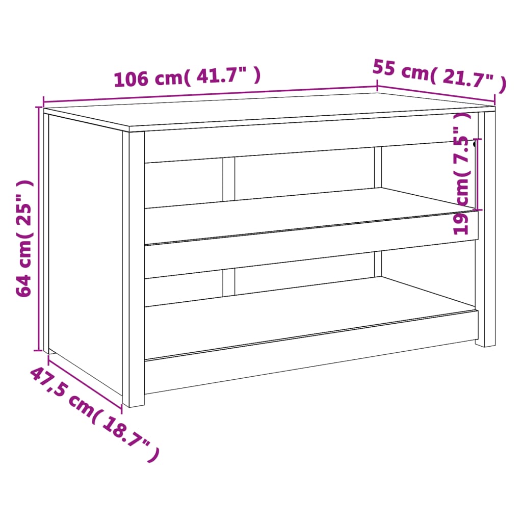 vidaXL Armário de cozinha p/ exterior 106x55x64 cm pinho maciço preto