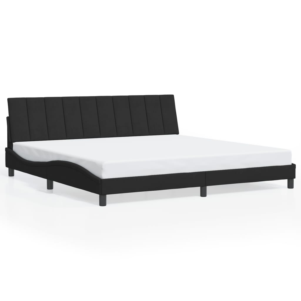 vidaXL Estrutura de cama c/ luzes LED 200x200 cm veludo preto