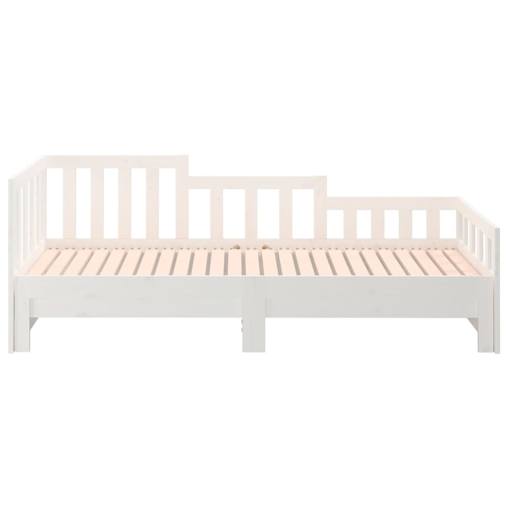 vidaXL Sofá-cama de puxar 2x(80x200) cm pinho maciço branco