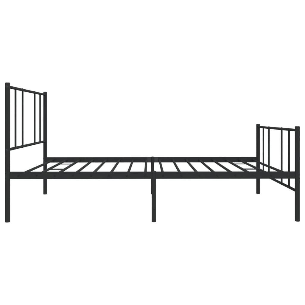 vidaXL Estrutura de cama com cabeceira e pés 100x200 cm metal preto