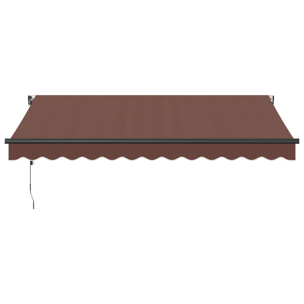 vidaXL Toldo retrátil automático com luzes LED 350x250 cm castanho