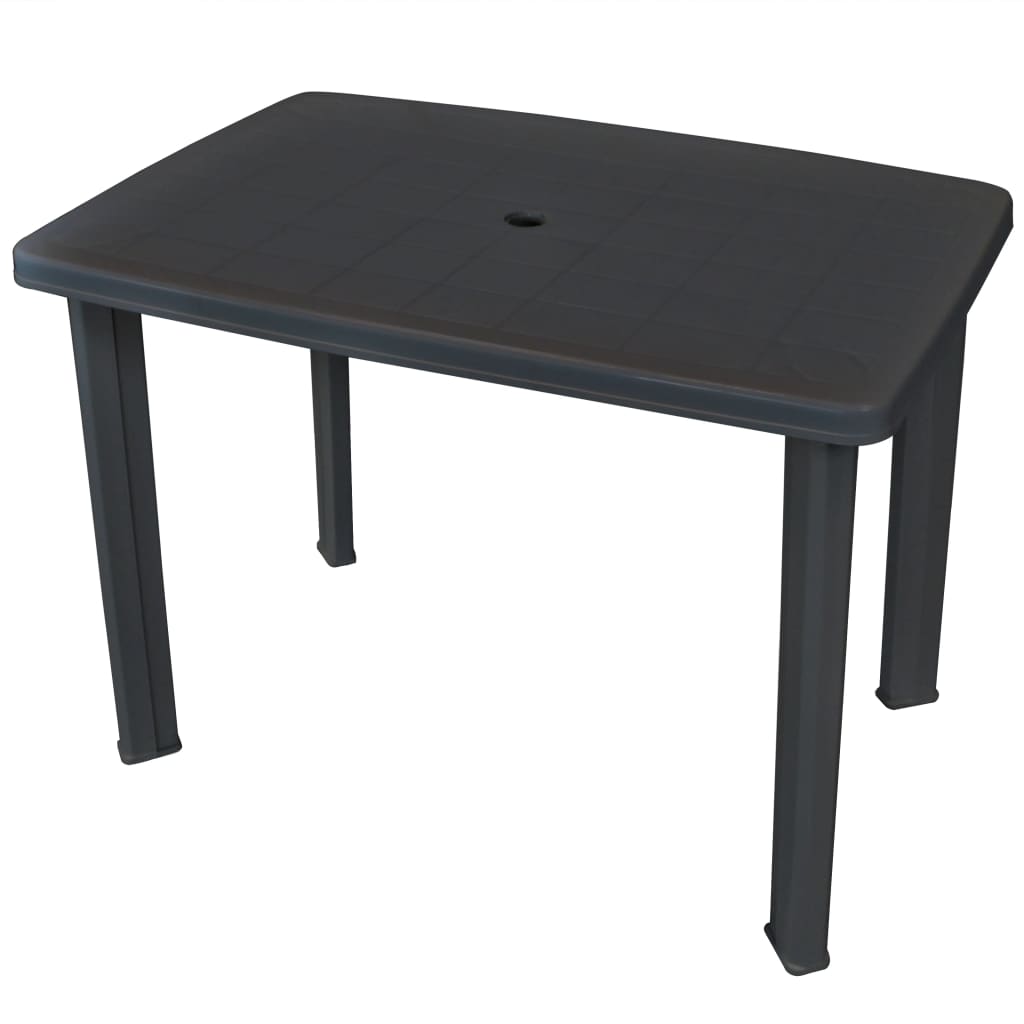 vidaXL Mesa de jardim 101x68x72 cm plástico antracite