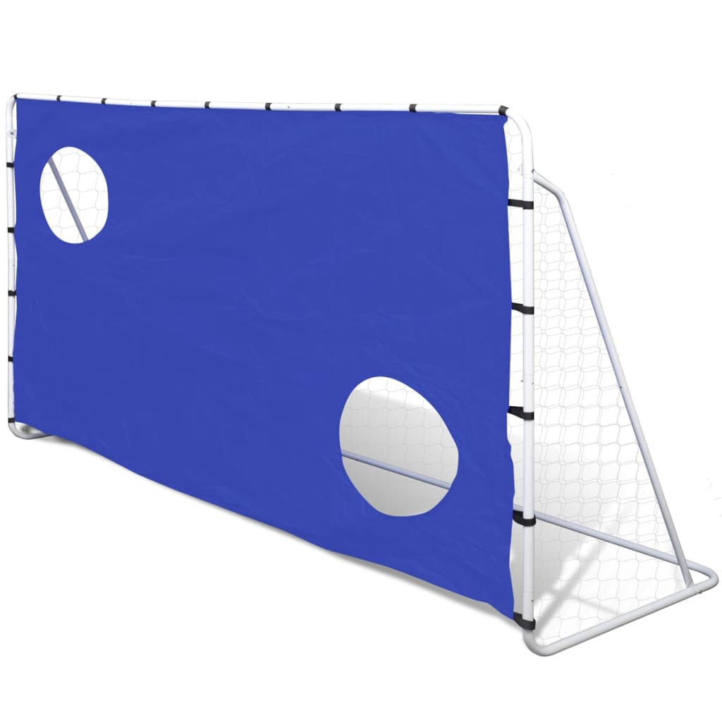 vidaXL Baliza de futebol com parede pontaria 240x90x150 cm aço