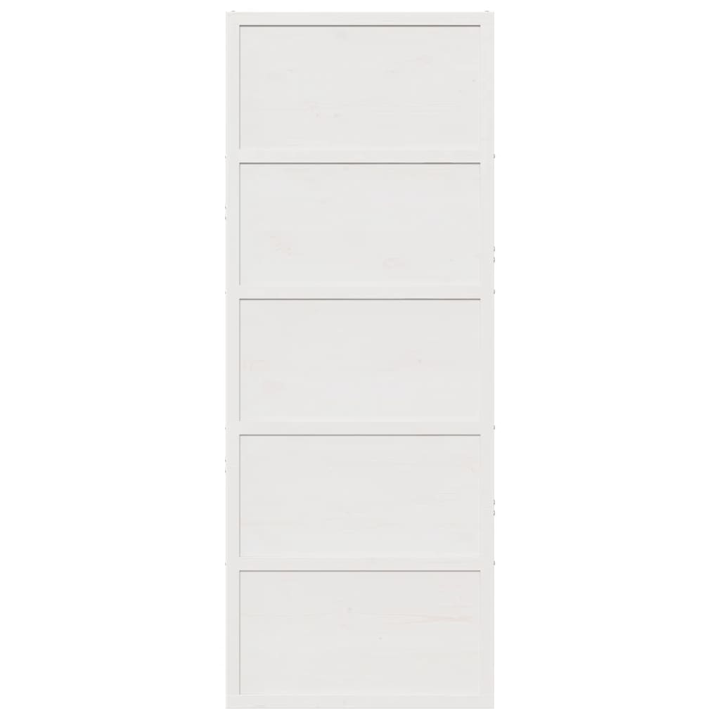 vidaXL Porta de celeiro 80x208 cm madeira de pinho maciça branco