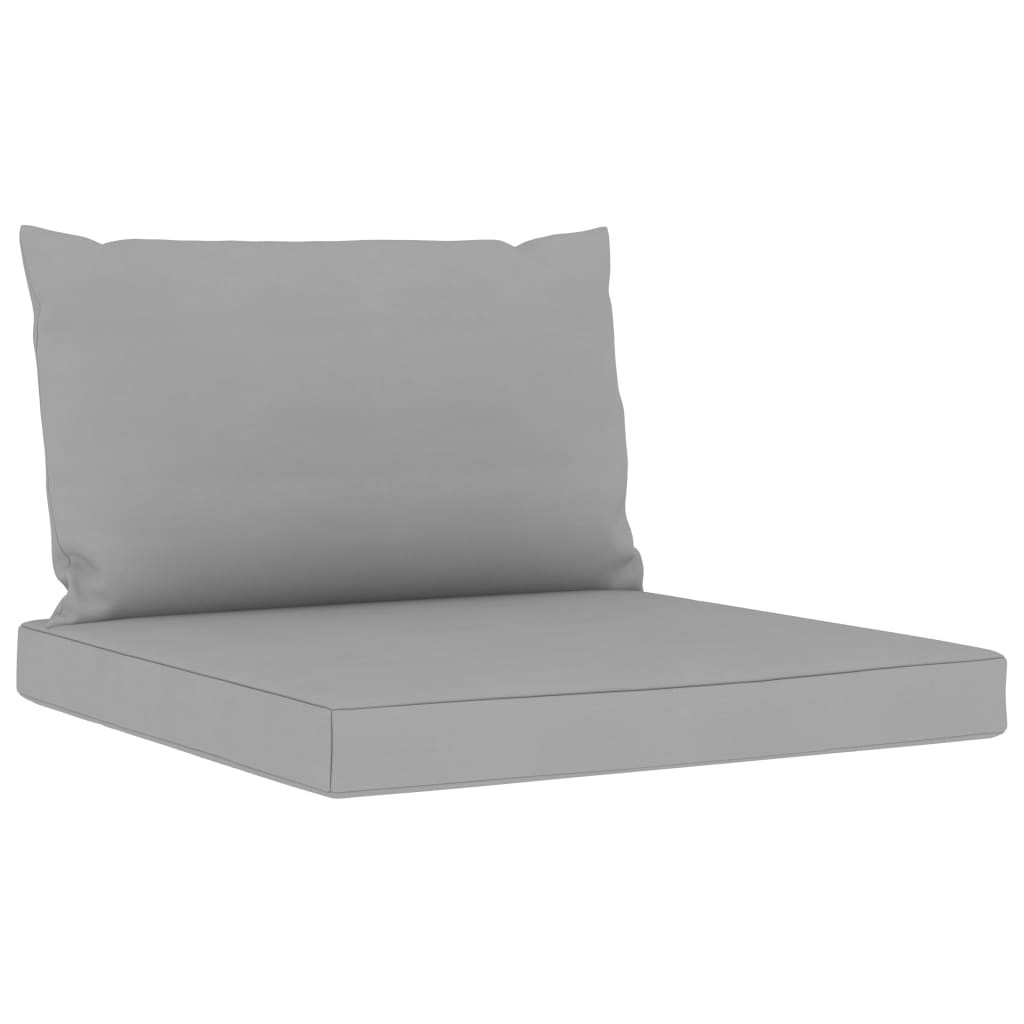 vidaXL 10 pcs conj. lounge de jardim c/ almofadões cinzentos