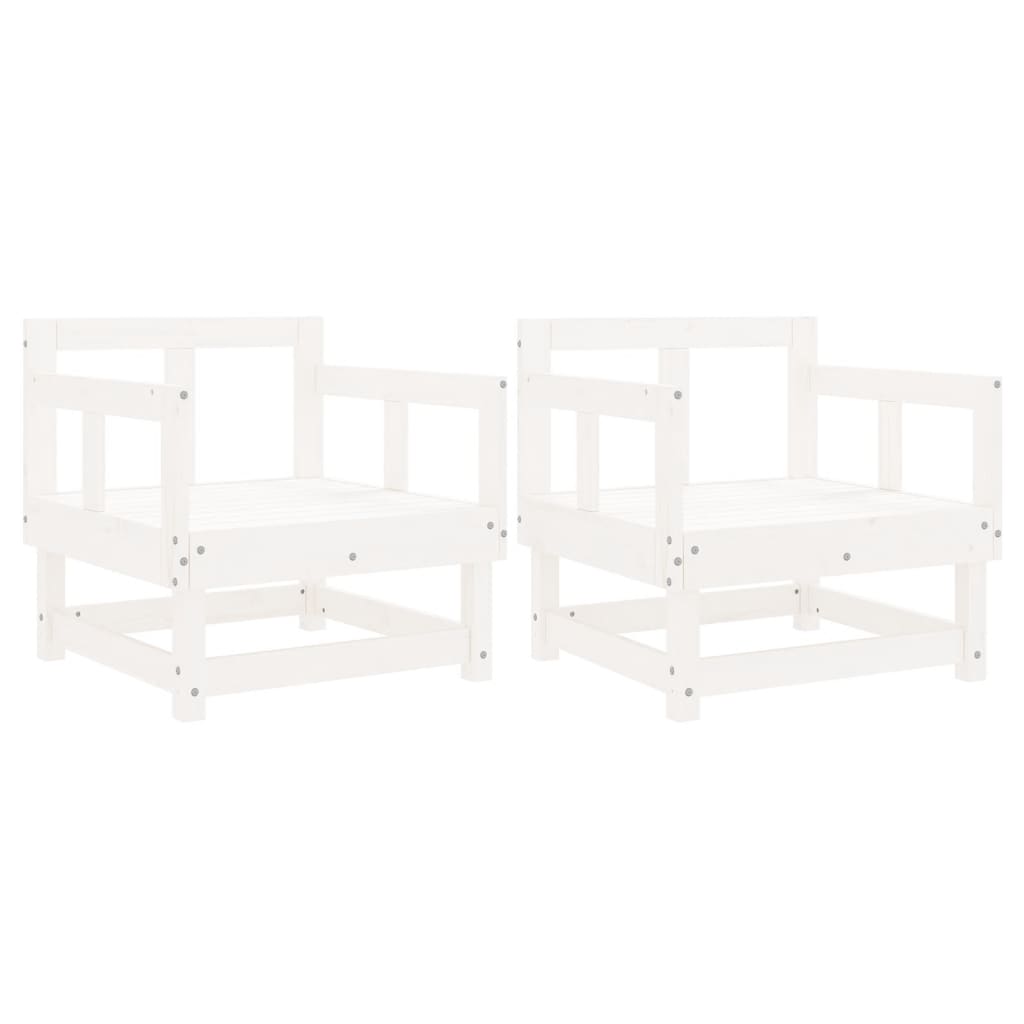 vidaXL Cadeiras de jardim 2 pcs madeira de pinho maciça branco