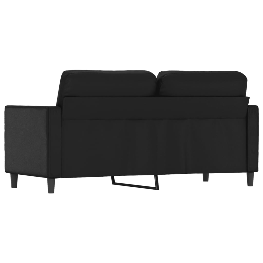 vidaXL Sofá de 2 lugares 140 cm couro artificial preto