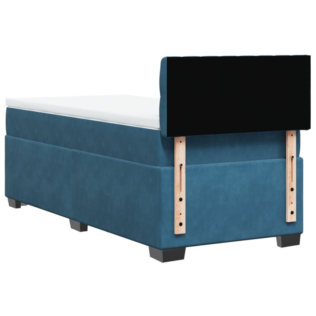 vidaXL Cama boxspring com colchão 90x190 cm veludo azul