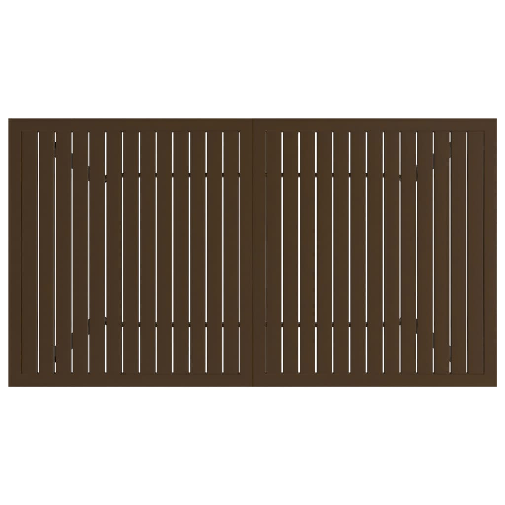 vidaXL Mesa de jardim 140x80x72 cm aço castanho