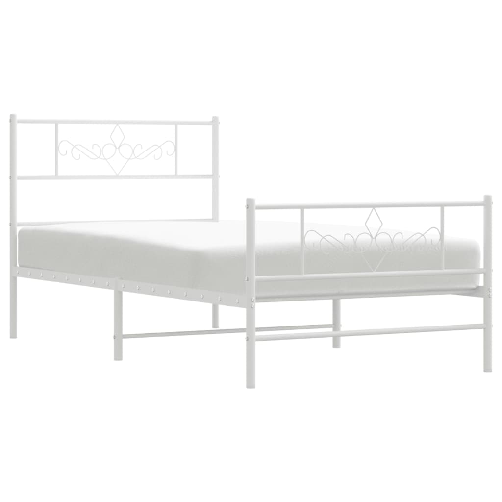 vidaXL Estrutura de cama com cabeceira e pés 80x200 cm metal branco