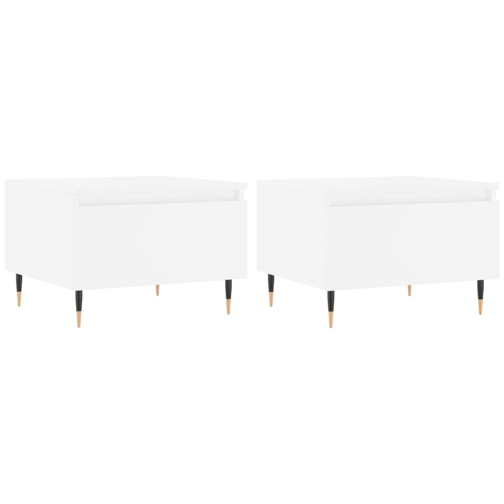 vidaXL Mesas de centro 2 pcs 50x46x35 cm derivados de madeira branco