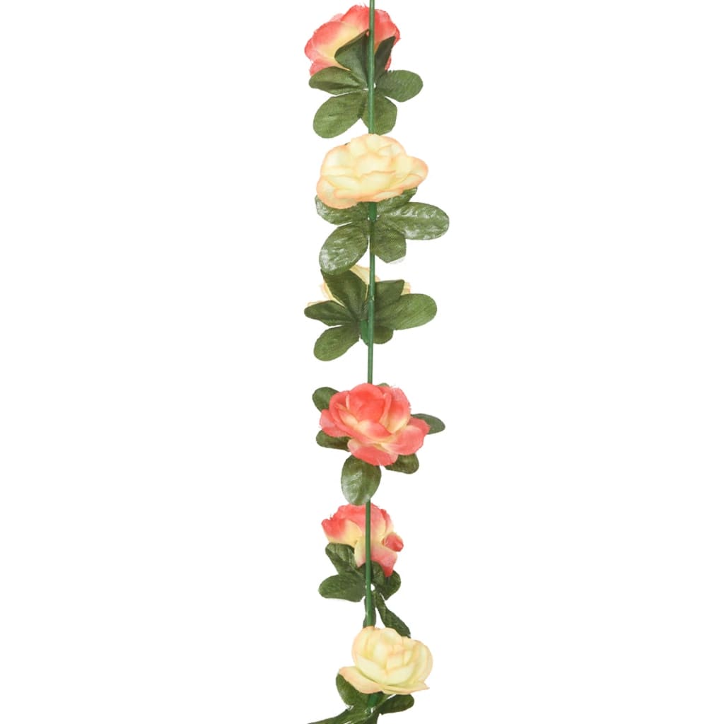 vidaXL Grinaldas de flores de Natal 6 pcs 240 cm rosa e champanhe