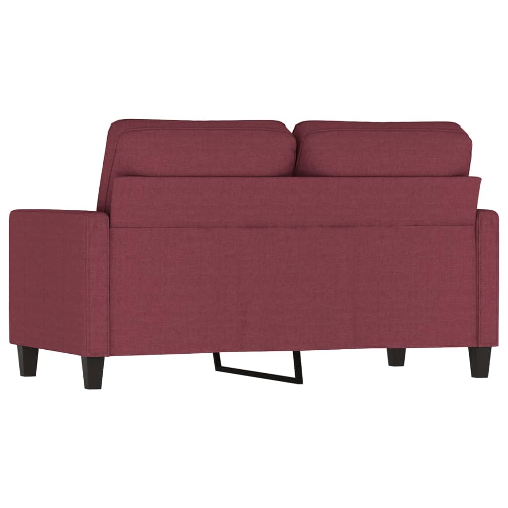 vidaXL Sofá de 2 lugares tecido 120 cm vermelho tinto