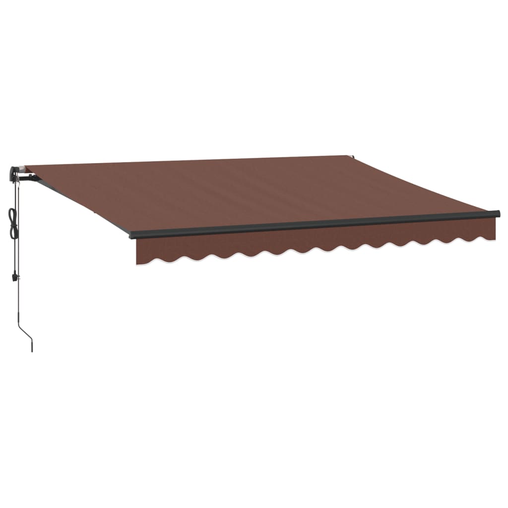 vidaXL Toldo retrátil automático com luzes LED 350x250 cm castanho