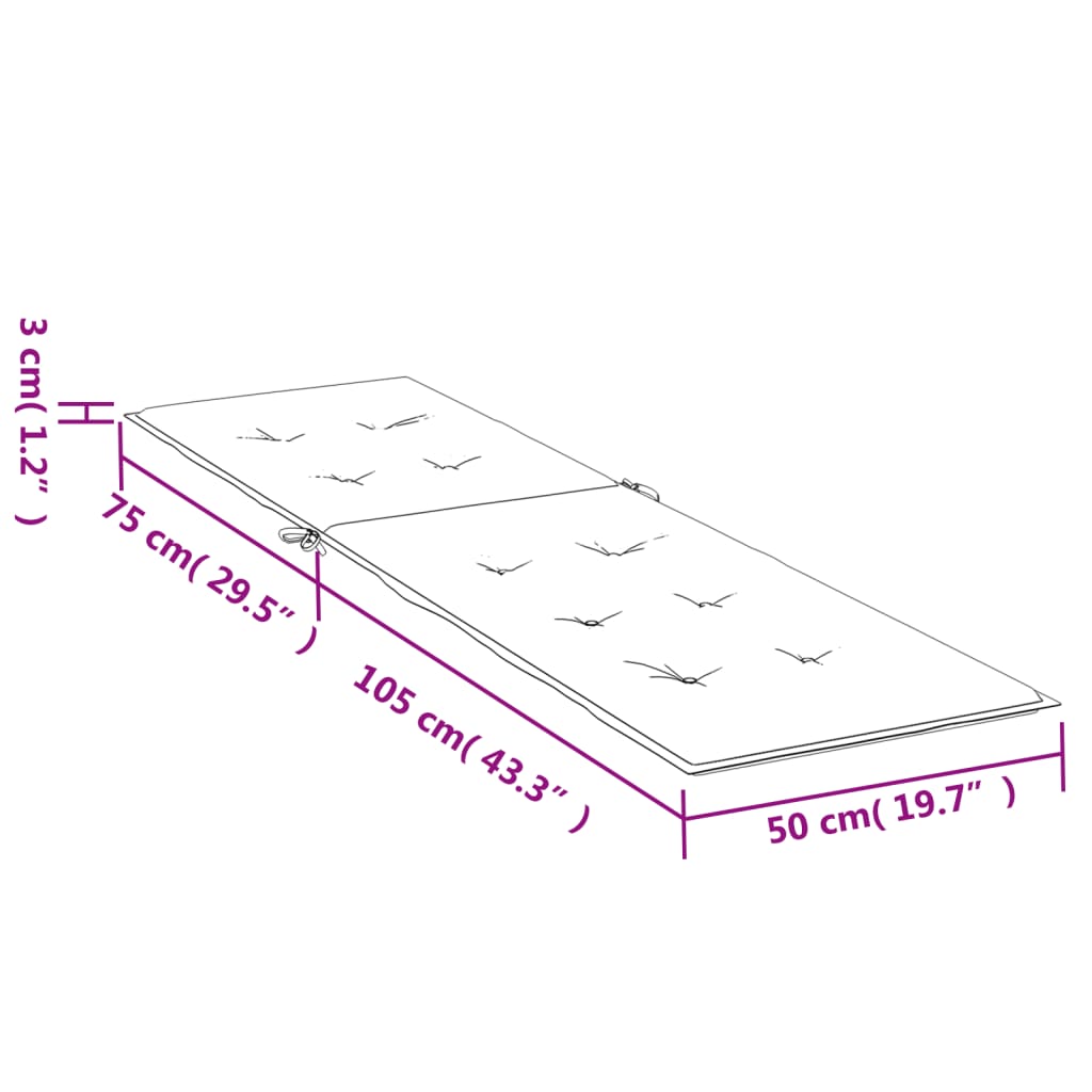 vidaXL Almofadão para cadeira de terraço (75+105)x50x4 cm antracite