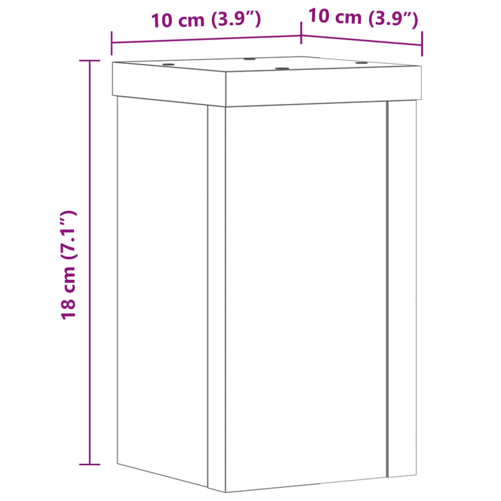 vidaXL Suportes p/ plantas 2 pcs 10x10x18 cm derivados de madeira