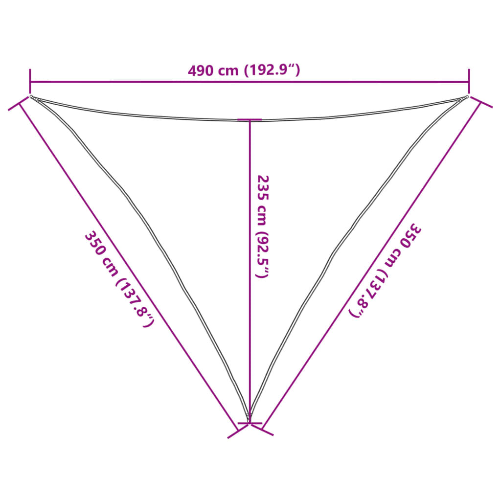 vidaXL Para-sol estilo vela 3,5x3,5x4,9m oxford poliéster cinza-claro