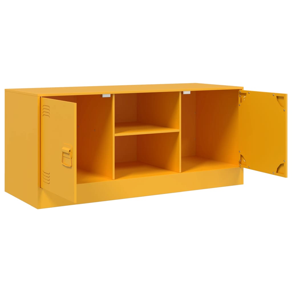 vidaXL Móvel de TV 99x39x44 cm aço amarelo mostarda