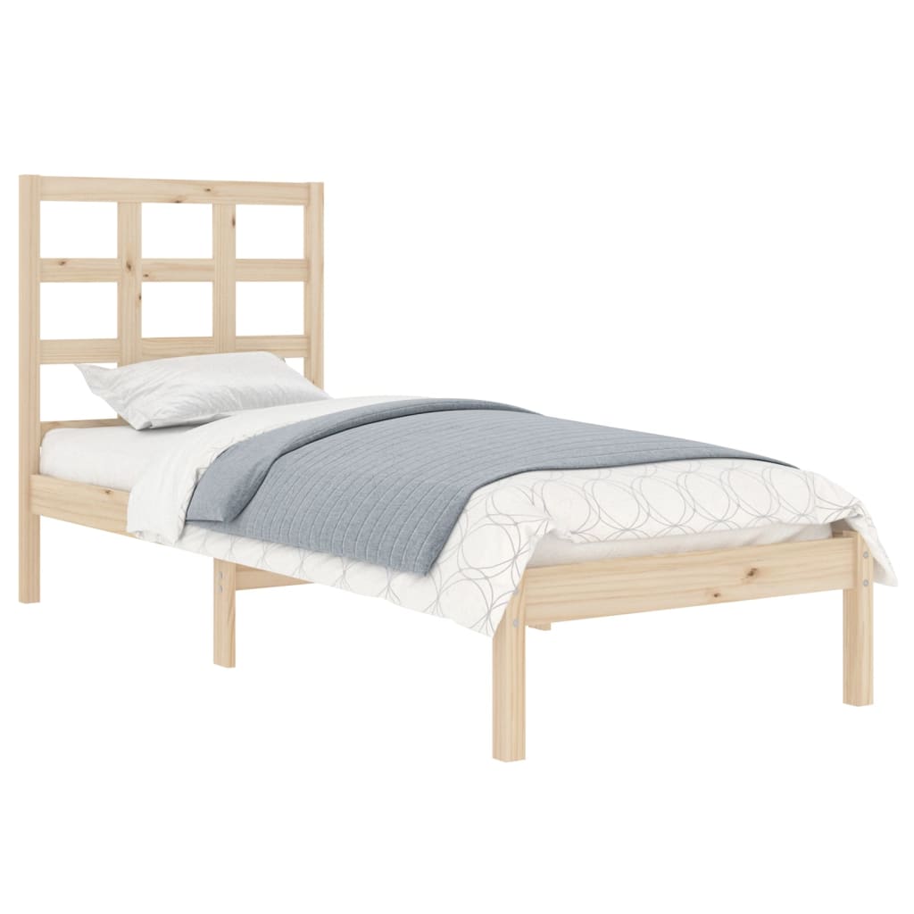 vidaXL Estrutura cama pequena solteiro 75x190 cm madeira maciça