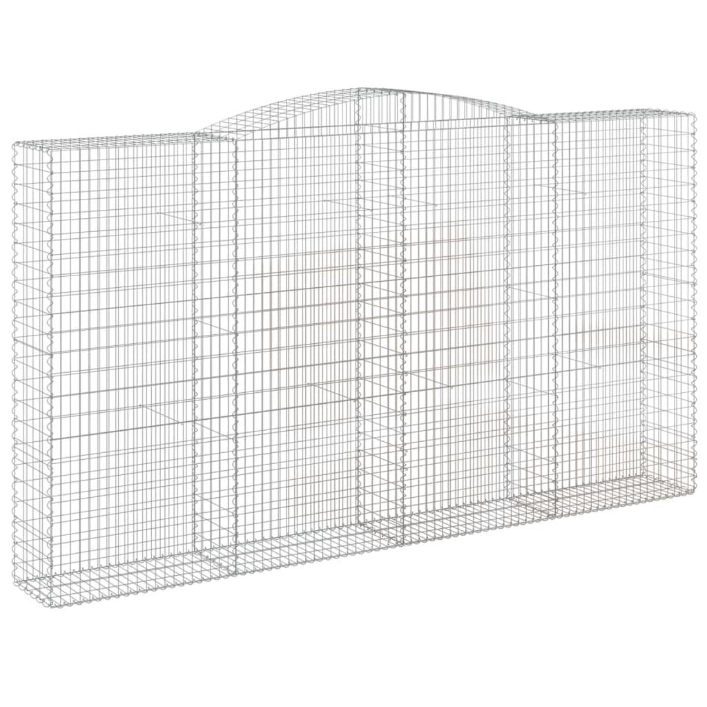 vidaXL Cesto gabião arqueado 400x50x220/240 cm ferro galvanizado