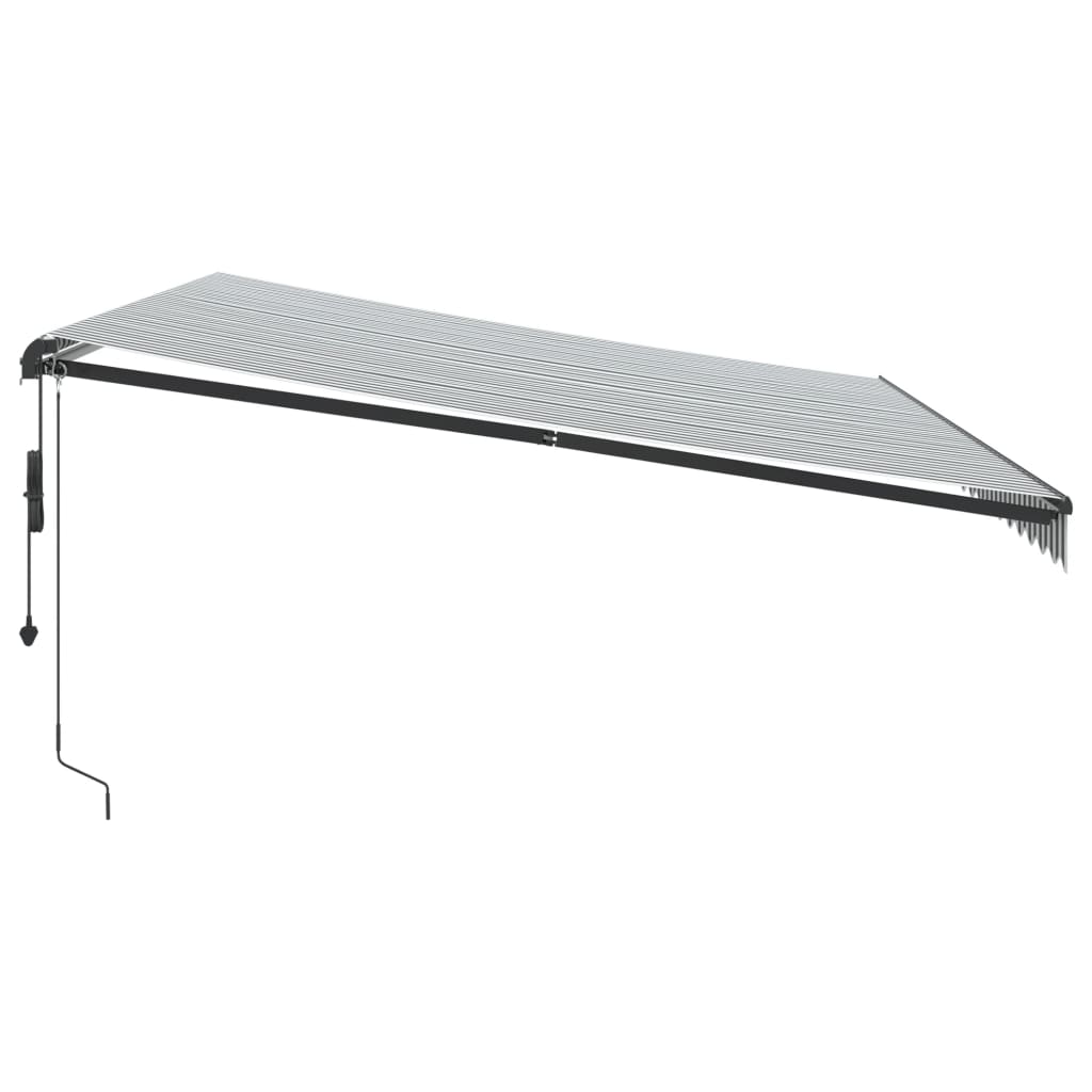 vidaXL Toldo retrátil automático com LEDs 500x300 cm antracite/branco