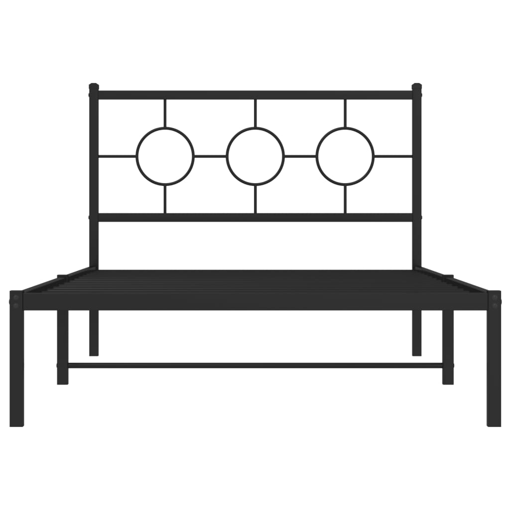 vidaXL Estrutura de cama com cabeceira 107x203 cm metal preto