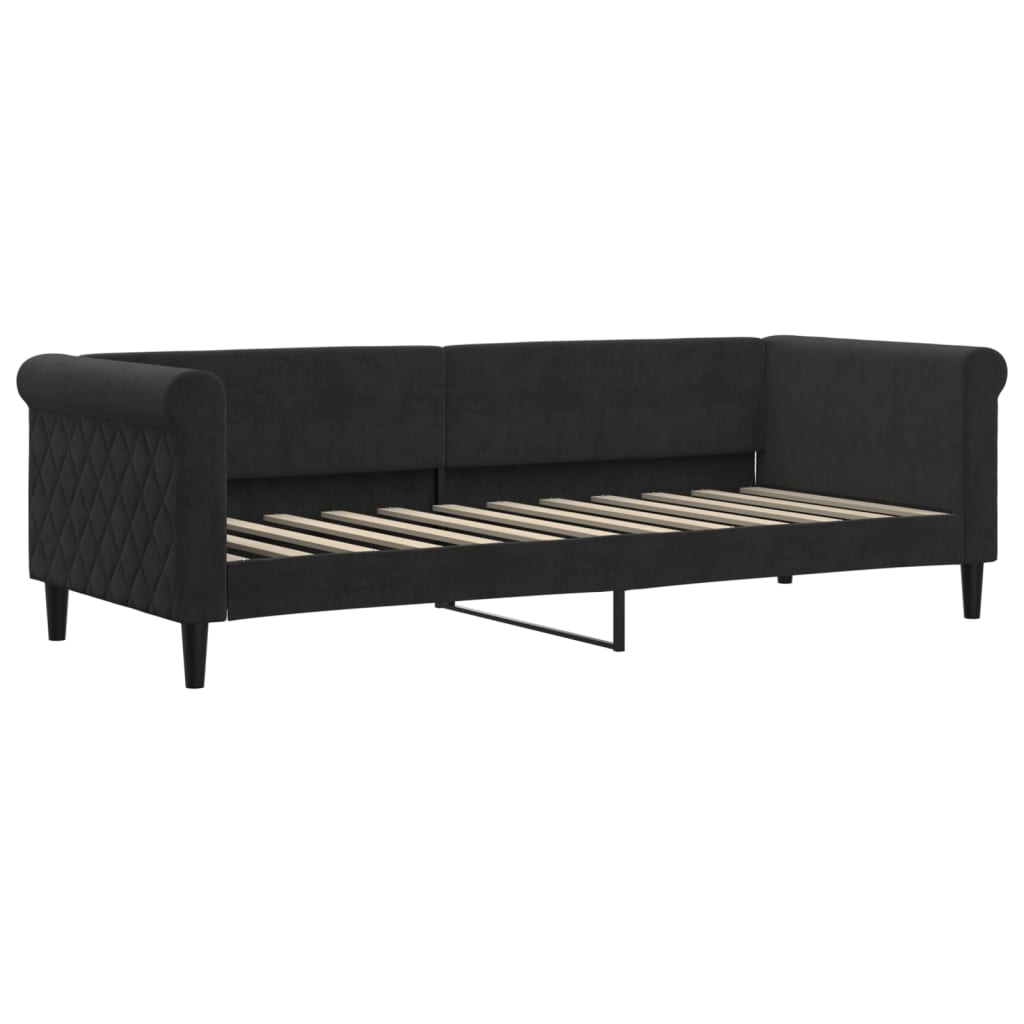 vidaXL Sofá-cama com gavetão e gavetas 80x200 cm veludo preto