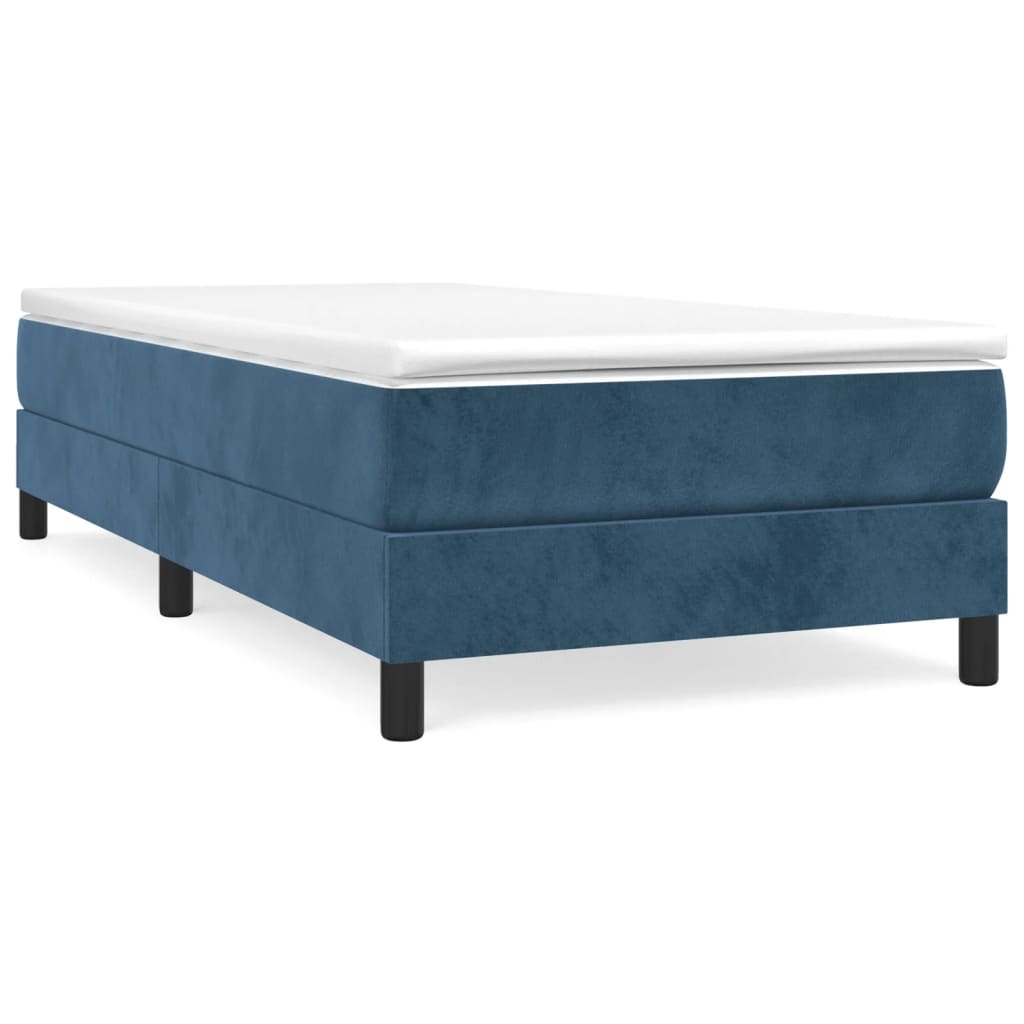 vidaXL Estrutura de cama 100x200 cm veludo azul-escuro