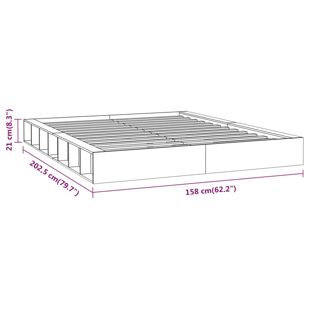 vidaXL Estrutura de cama 140x200 cm madeira maciça