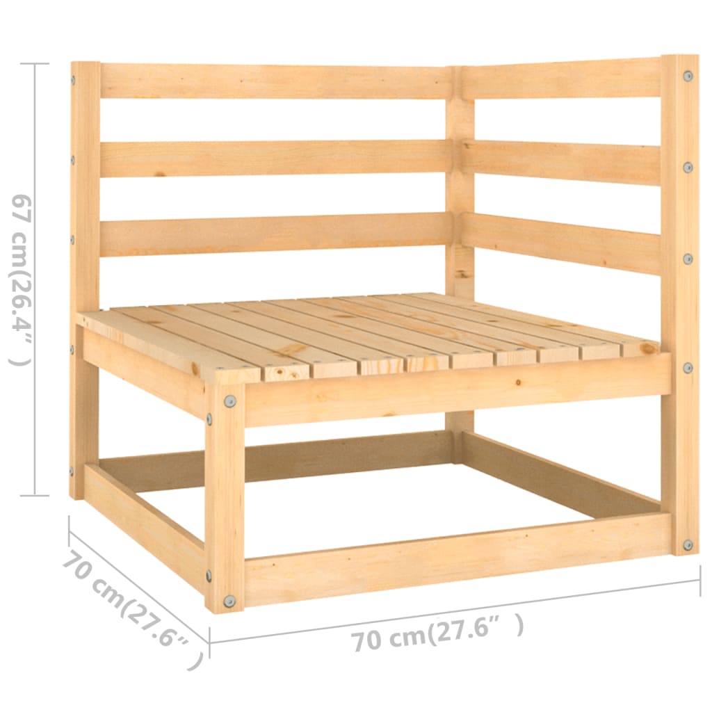 vidaXL 9 pcs conjunto lounge de jardim c/ almofadões pinho maciço