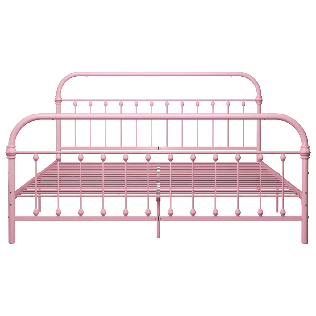 vidaXL Estrutura de cama 180x200 cm metal rosa