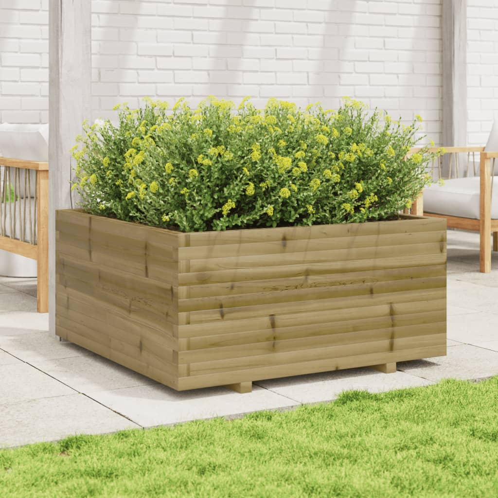 vidaXL Vaso/floreira de jardim 100x100x49,5 cm pinho impregnado