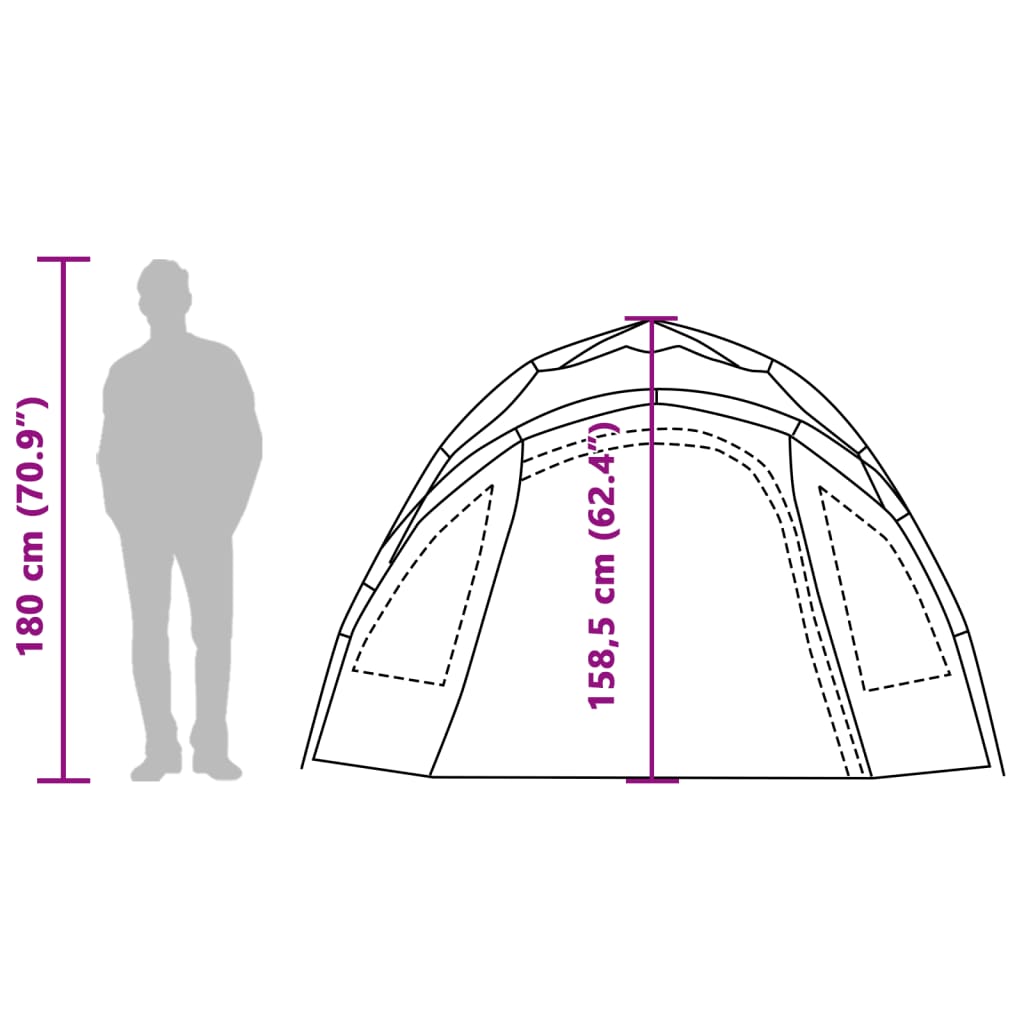 vidaXL Tenda de campismo cúpula para 3 pessoas libertação rápida azul