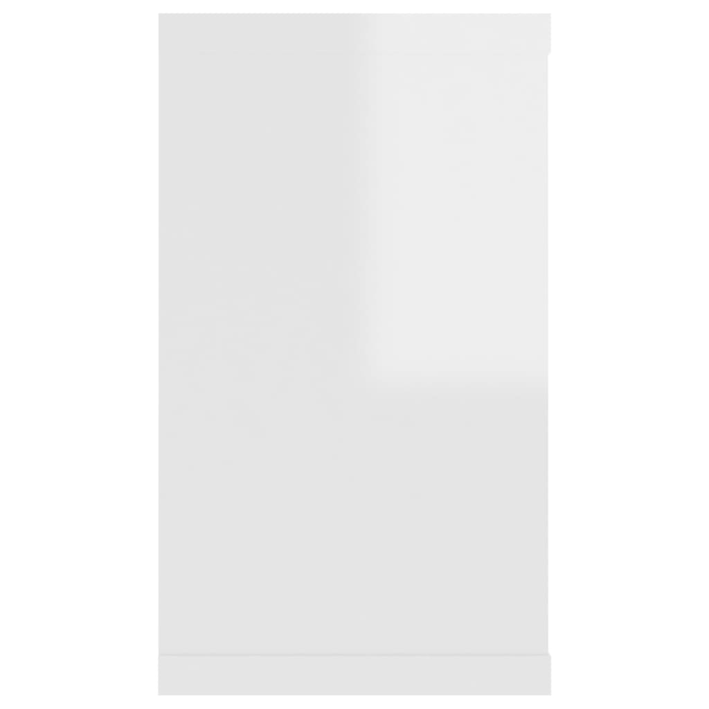 vidaXL Estantes parede cúbicas 2 pcs contr. 80x15x26,5cm branco brilh.