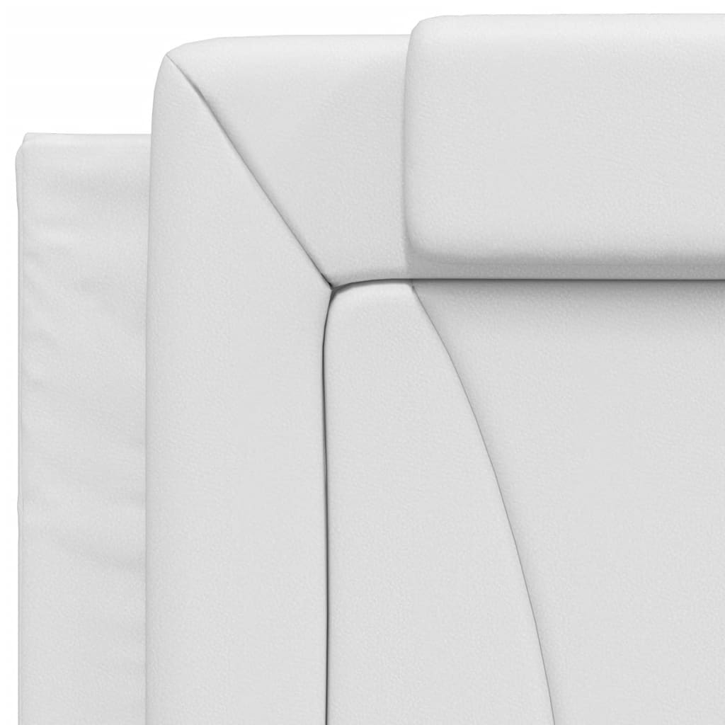 vidaXL Estrutura de cama c/ cabeceira couro artificial 90x190cm branco