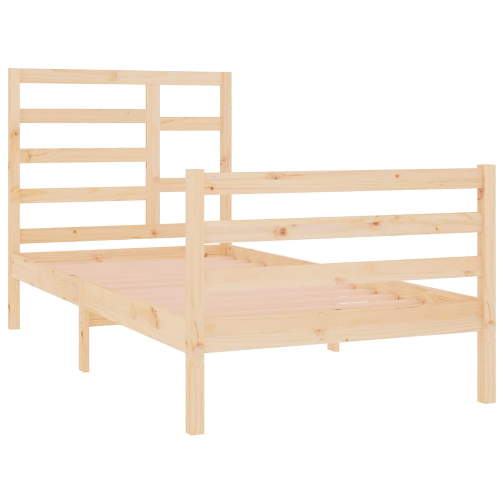 vidaXL Estrutura cama pequena solteiro 75x190 cm madeira maciça