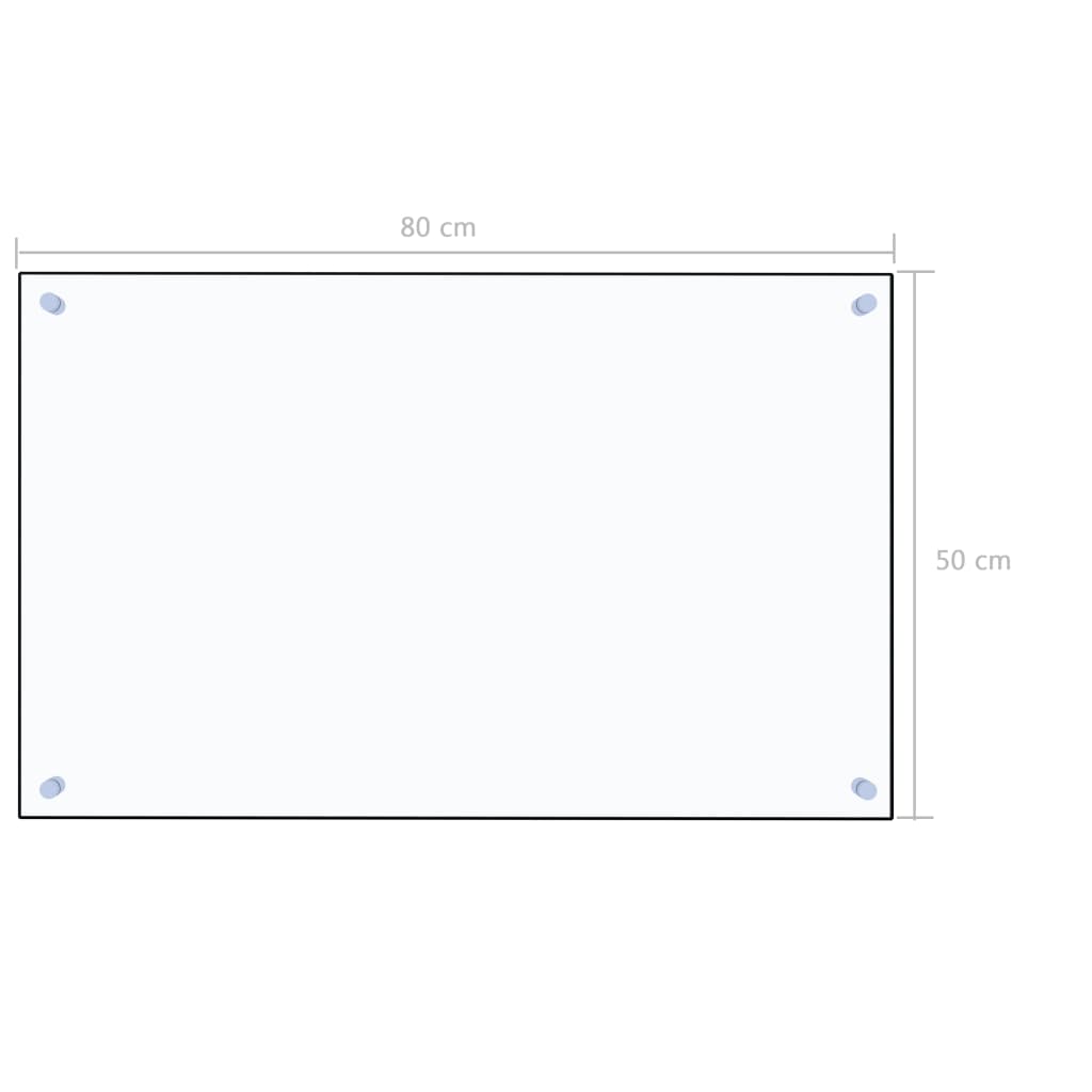 vidaXL Painel anti-salpicos cozinha 80x50 cm vidro temp. transparente