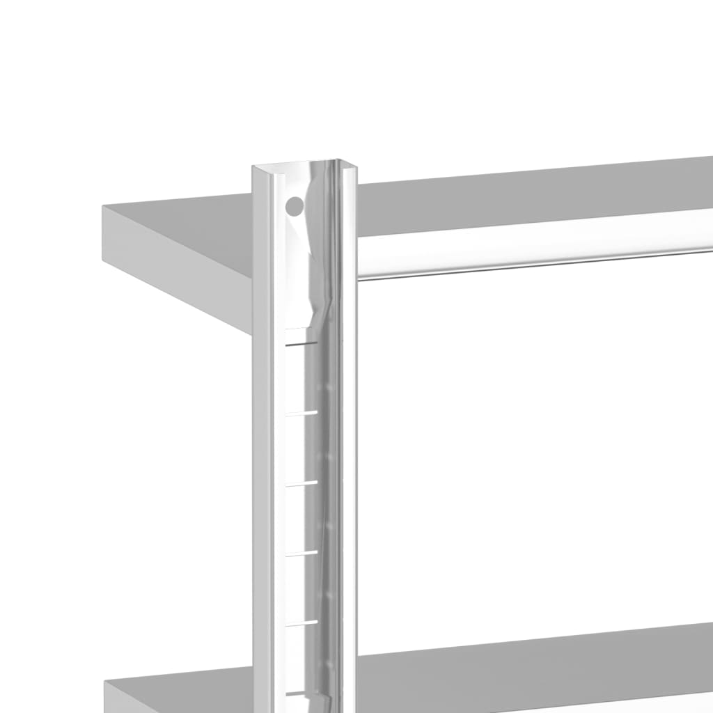 vidaXL Estante parede 2 prateleiras 50x23,5x60 cm aço inoxidável prata