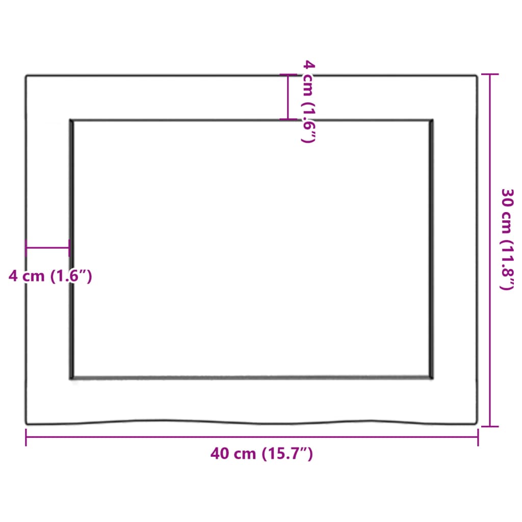 vidaXL Bancada p/ WC 40x30x(2-4)cm madeira tratada maciça castanho