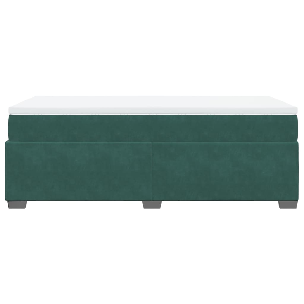 vidaXL Cama com molas/colchão 90x190 cm veludo verde-escuro