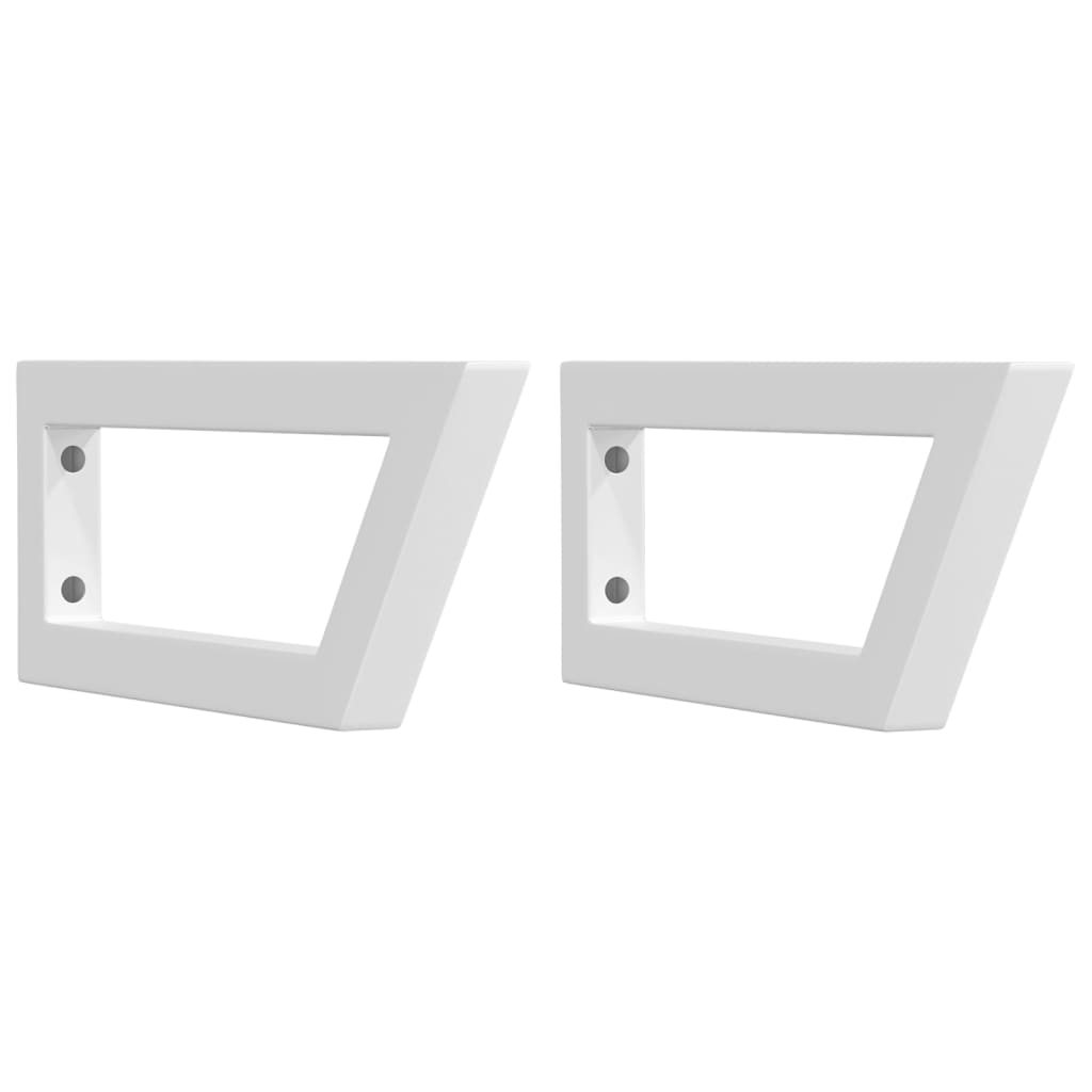 vidaXL Suportes de prateleira p/lavatório 2pcs aço trapezoidais branco